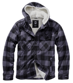 Brandit Lumberjacket jakna s kapuco, črna-siva