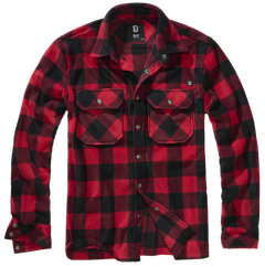 Brandit Jeff Fleece Shirt, Red/Black