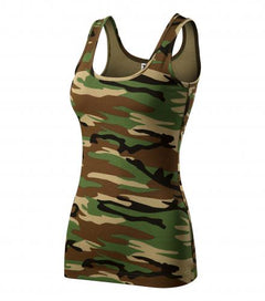 Malfini Camouflage ženski majica brez rokavov 180g/m2, rjava