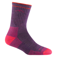 Darn Tough Hiker Micro Crew Midweight pohodniške nogavice z blazinjenjem, Plum Heather