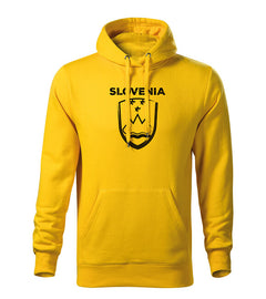 DRAGOWA men's hoodie Slovenian emblem with lettering, yellow