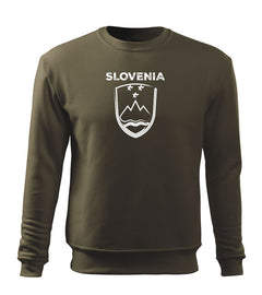DRAGOWA moški pulover slovenski znak z napisom, olivna