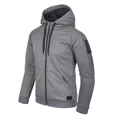 Helikon-Tex URBAN TACTICAL HOODIE pulover s kapuco, ves zadrgan, siva melanž