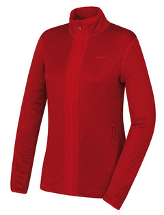 HUSKY Artic Zip ženski pulover z zadrgo, vinsko rdeča/rdeča