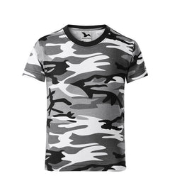 Malfini otroška majica s kratkimi rokavi, camo siva