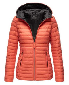 Marikoo ASRAA women's transitional jacket with hood, Coral