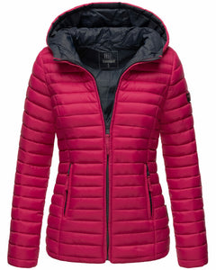 Marikoo ASRAA women's transitional jacket with hood, fuchsia