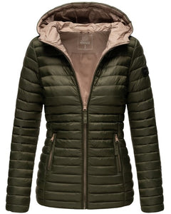 Marikoo ASRAA women's transitional jacket with hood, olive