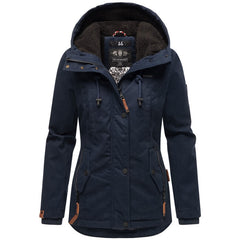 Marikoo Bikoo women's winter hooded jacket, navy/black