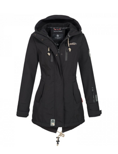 Marikoo ZIMTZICKE ženska zimska softshell jakna s kapuco, črna