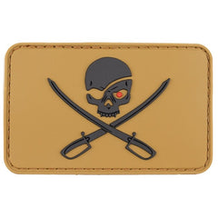 MFH 3D Skull with Sword Hook and Loop Patch, Coyote Tan