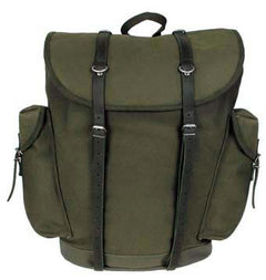 MFH BW Mountain Backpack, Olive, 30L, Leather Straps