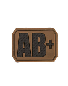Mil-Tec 3D Blood Type AB+ Patch, Coyote