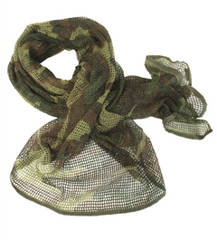 Mil-Tec Sniper Net Scarf Woodland, 190x90cm