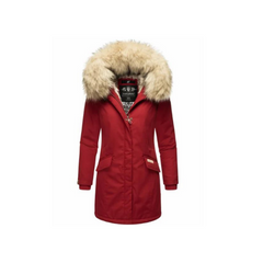 Navahoo Cristal ženska zimska jakna s kapuco in krznom, Blood red