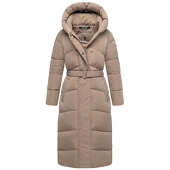Navahoo EISBLICK women's long winter jacket, taupe grey
