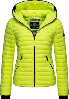 Navahoo Kimuk women's transitional jacket with hood, neon green