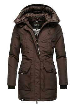 Navahoo Blizzardstorm women's winter hooded jacket, dark choco