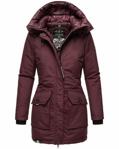 Navahoo Blizzardstorm women's winter jacket with hood, wine
