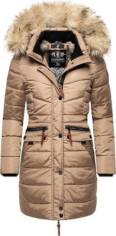 Navahoo Paula ženska zimska parka s kapuco, Taupe grey