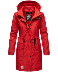 Navahoo Deike women's winter jacket with hood for rain, red