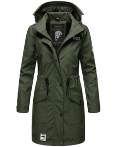 Navahoo Deike women's winter rain jacket with hood, olive