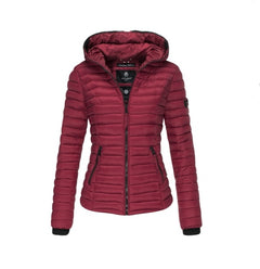 Navahoo Kimuk women's transitional jacket with hood, burgundy