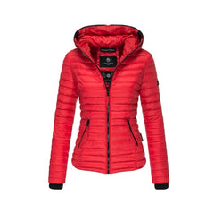 Navahoo Kimuk women's transitional jacket with hood, red
