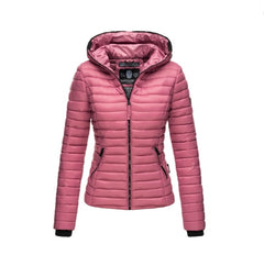 Navahoo Kimuk women's transitional jacket with hood, Dark rose