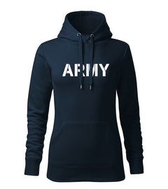 DRAGOWA ženski pulover s kapuco army 320 g/m², temno modra