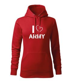 DRAGOWA ženski i love army pulover s kapuco 320 g/m², rdeča