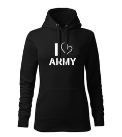 DRAGOWA ženski i love army pulover s kapuco 320 g/m², črna