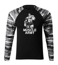 DRAGOWA Fit-T majica z dolgimi rokavi muscle army man 160 g/m², metro