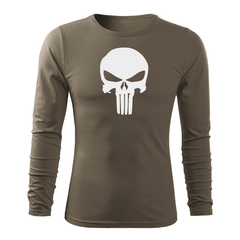 DRAGOWA Fit-T majica z dolgimi rokavi Punisher 160 g/m², olivna