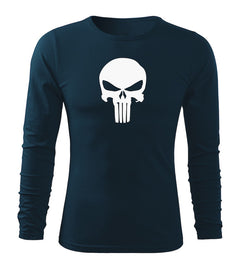 DRAGOWA Fit-T majica z dolgimi rokavi Punisher 160 g/m², temno modra