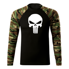 DRAGOWA Fit-T majica z dolgimi rokavi Punisher 160 g/m², woodland