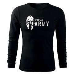 DRAGOWA Fit-T majica z dolgimi rokavi Spartan army 160 g/m², črna