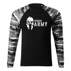 DRAGOWA Fit-T majica z dolgimi rokavi Spartan army 160 g/m², metro