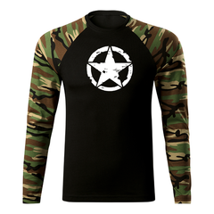DRAGOWA Fit-T majica z dolgimi rokavi star 160 g/m², woodland