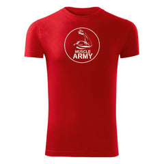 DRAGOWA fitnes majica muscle army biceps 180 g/m², rdeča