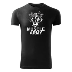 DRAGOWA fitnes majica muscle army team 180 g/m², črna