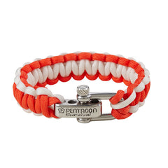 Pentagon paracord zapestnica, rdeča bela