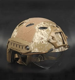 DRAGOWA Tactical Fast PJ taktická helma s okuliarmi Bolt, Digital Desert (bez certifikácie)