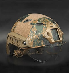 DRAGOWA Tactical Fast PJ taktická helma s okuliarmi Bolt, Digital Woodland (bez certifikácie)