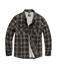 Vintage Industries Craft heavyweight sherpa jakna, siva karirana