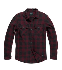 Vintage Industries Globe heavyweight flannel shirt, burgundy checked