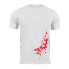 DRAGOWA majica s kratkimi rokavi spartan army RedMyles 160 g/m², bela