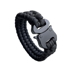 WARAGOD Βραχιόλι Paracord με Μεταλλικό Κλιπ Avär, Μαύρο