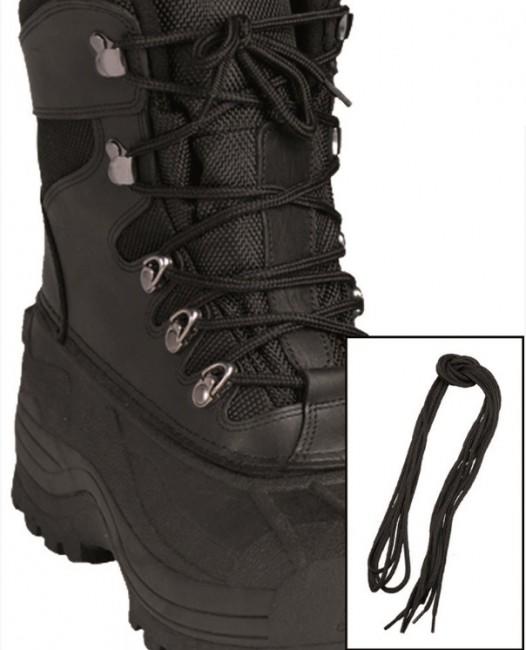 Mil-Tec Co voskirane sznurke v čevljem, črne, 140cm