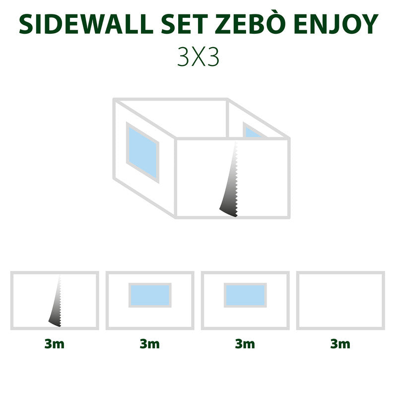 Brunner Sidewall Set Enjoy/Pro 3x3 komplet bočnih sten